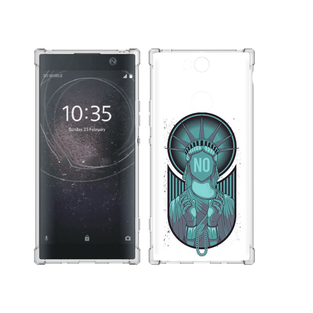 

Чехол MyPads Tocco для Sony Xperia XA2 Plus статуя свободы зеленый, Прозрачный, Tocco