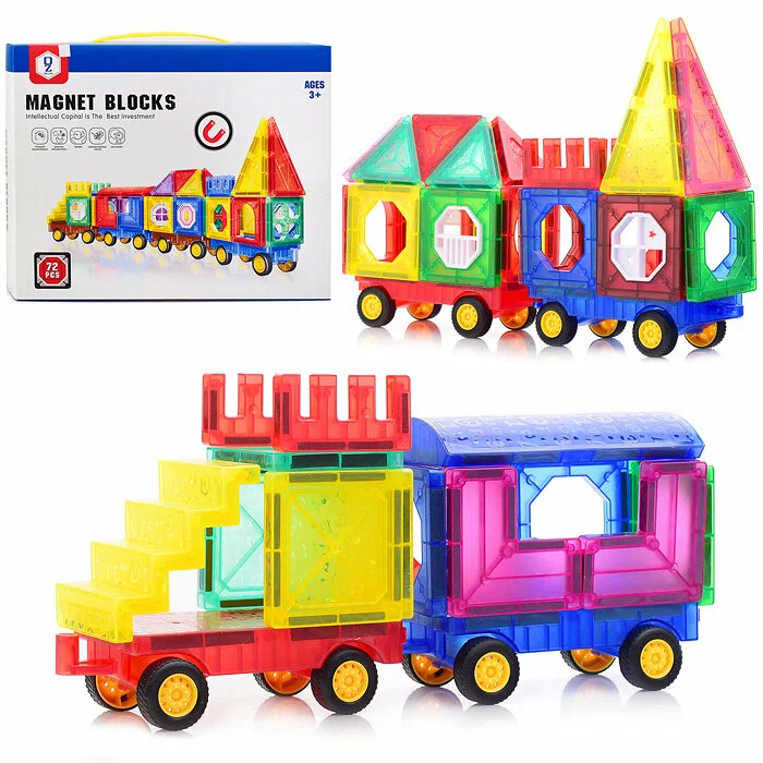 Конструктор магнитный HD382A Строитель 72 дет в коробке 3370₽