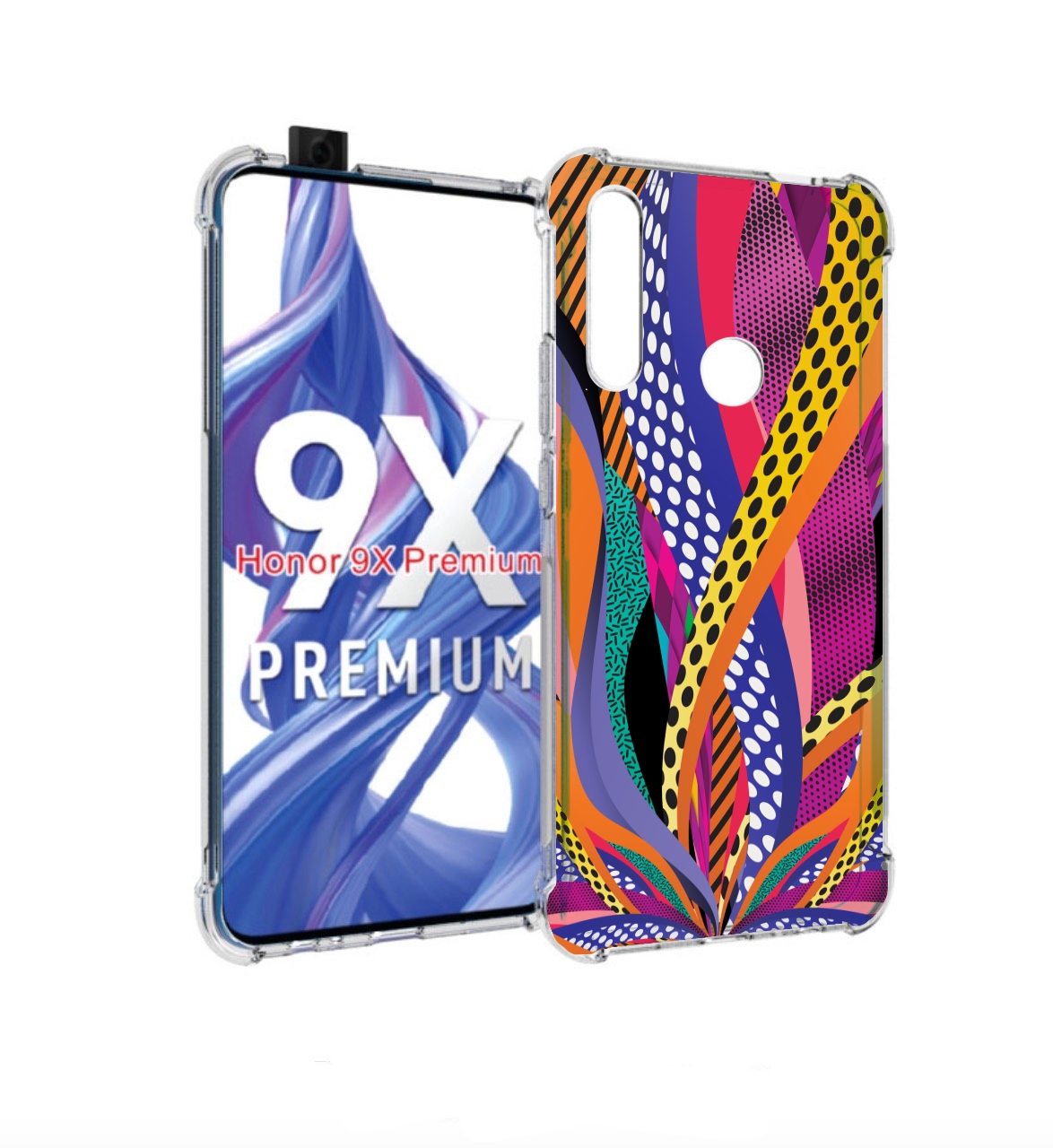 

Чехол бампер MyPads разноцветные щупальца для Honor 9X (STK-LX1), Прозрачный, Tocco