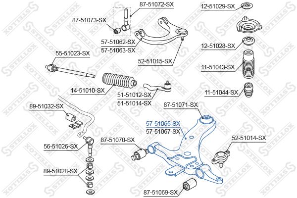 

57-51065-SX рычаг нижний левый KIA Magentis 00>