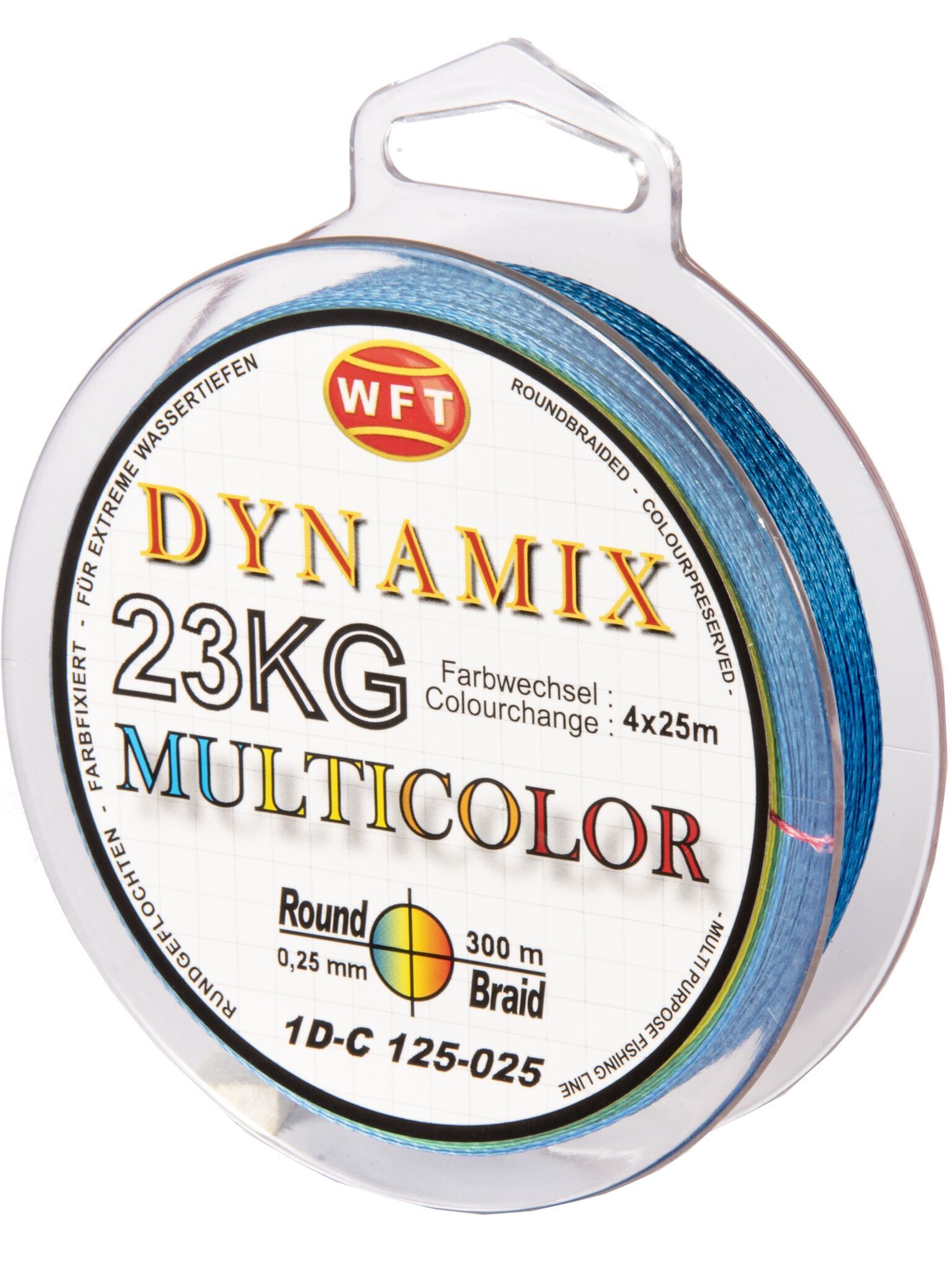 Леска плетёная WFT Kg Round Dynamix 300 м, 0.25 мм multicolor