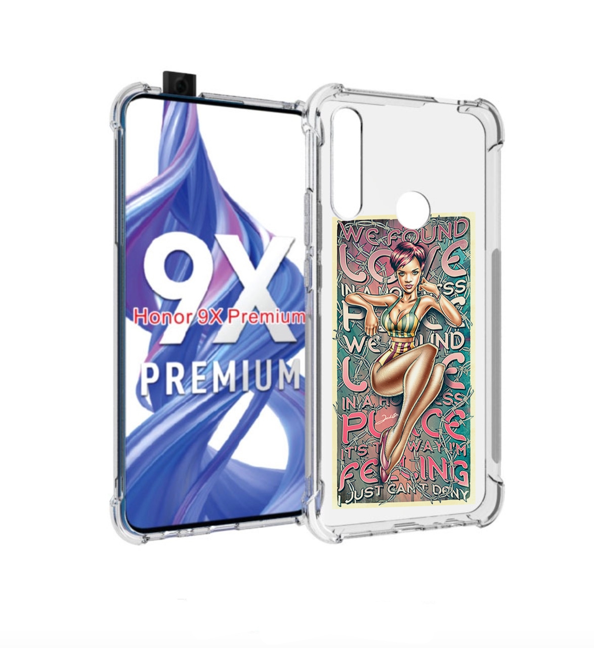 

Чехол бампер MyPads постер-рианна для Honor 9X (STK-LX1)/Huawei, Прозрачный, Tocco