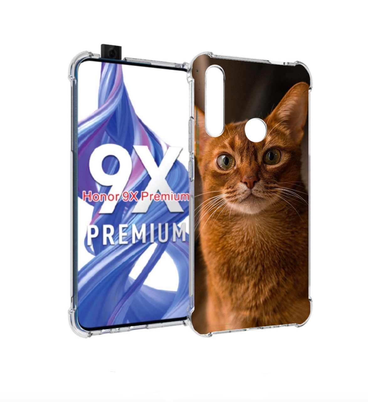 

Чехол бампер MyPads порода кошки абисинская для Honor 9X (STK-LX, Прозрачный, Tocco