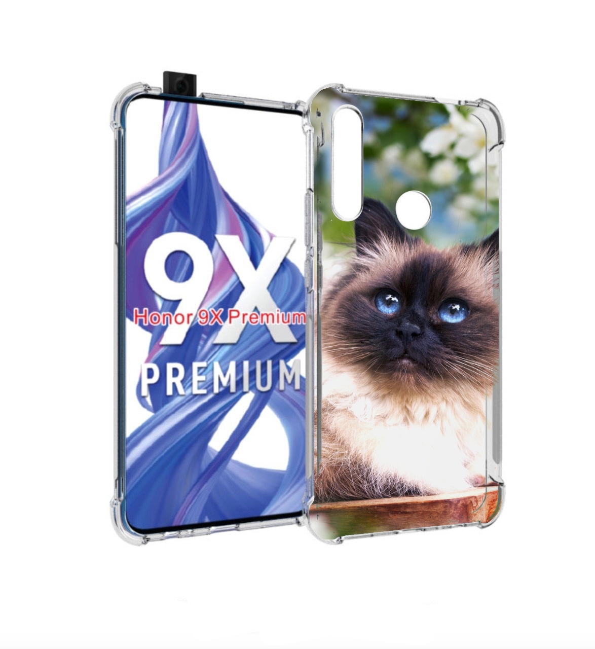 

Чехол бампер MyPads порода кошка Бирман для Honor 9X (STK-LX1)., Прозрачный, Tocco