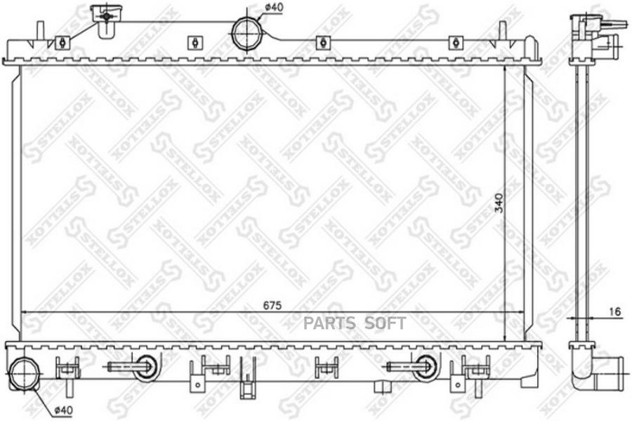 

STELLOX 10-26649-SX_радиатор системы охлаждения! АКПП\ Subaru Legacy 2.0-2.5i 09> 1шт