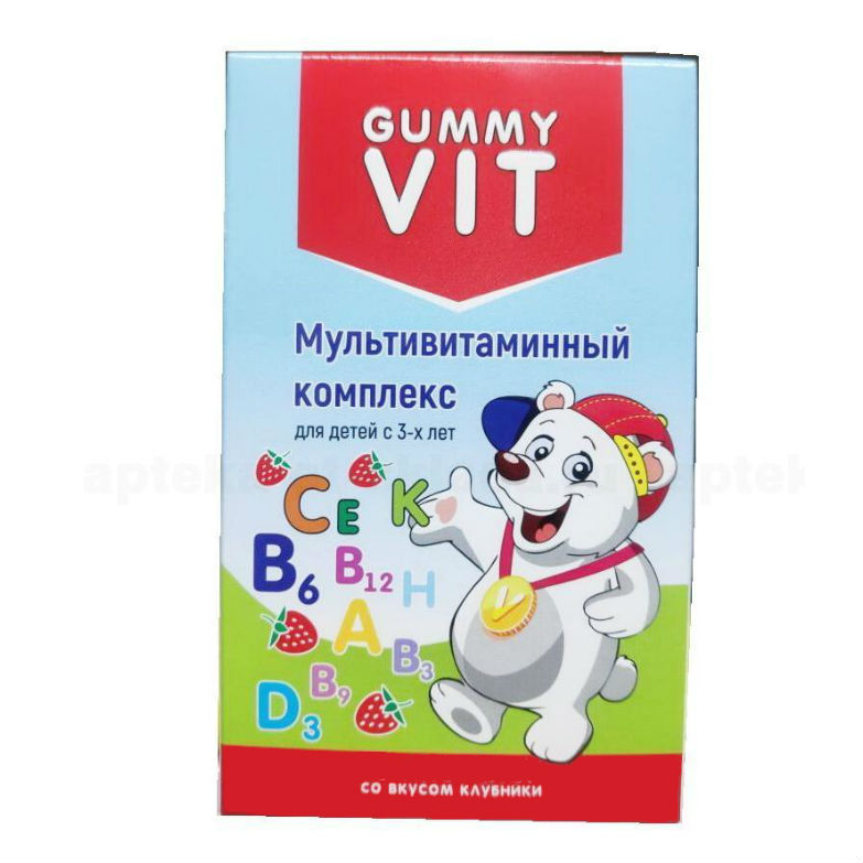 Купить Мультивитаминный комплекс Gummy Vit для детей от 3-х лет клубника пастилки 30 шт.