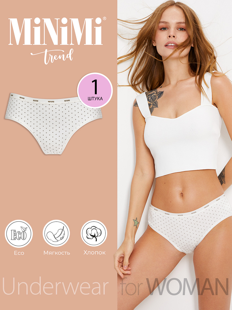 

Трусы женские Minimi MT Pois 221 slip белые 48 RU, Белый, MT Pois 221 slip