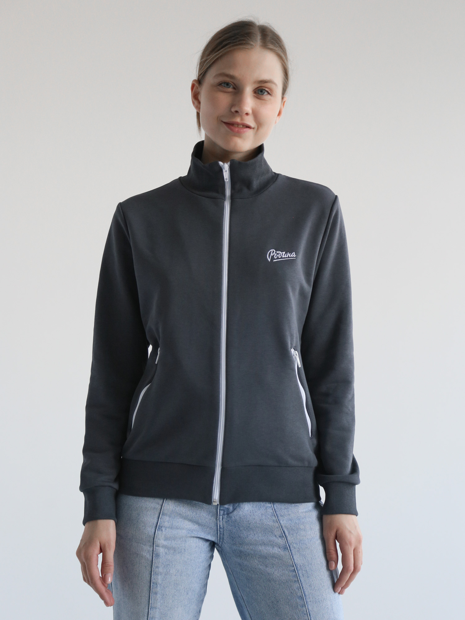 

Олимпийка женская Родина TRK_W-BASE-008 серая L, TRK_W-BASE-008