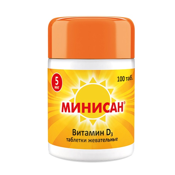 Витамин D3 Минисан таблетки 120 мг 100 шт.  - купить со скидкой