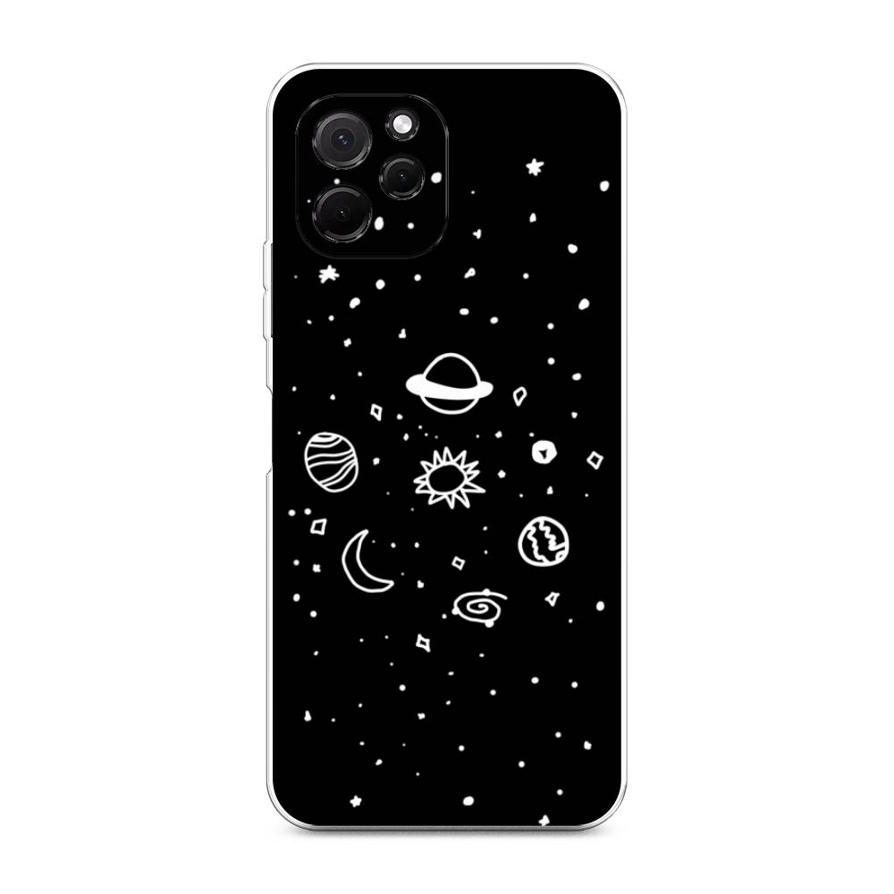

Чехол на HuaweI Nova Y61 "Дудл солнечной системы", Бежевый;серый, 6120050-2