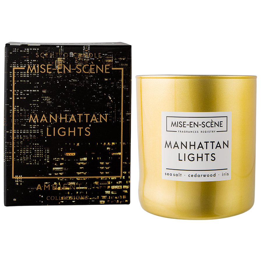 фото Свеча ароматическая mise en scene manhattan lights 50 ч (новая), ambientair, золотистый