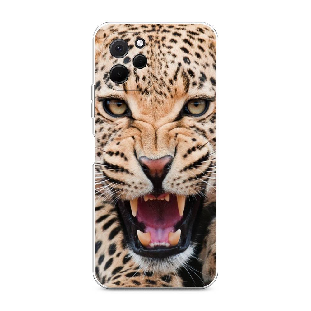 

Чехол на HuaweI Nova Y61 "Леопард 3d", Бежевый;черный, 6120050-6