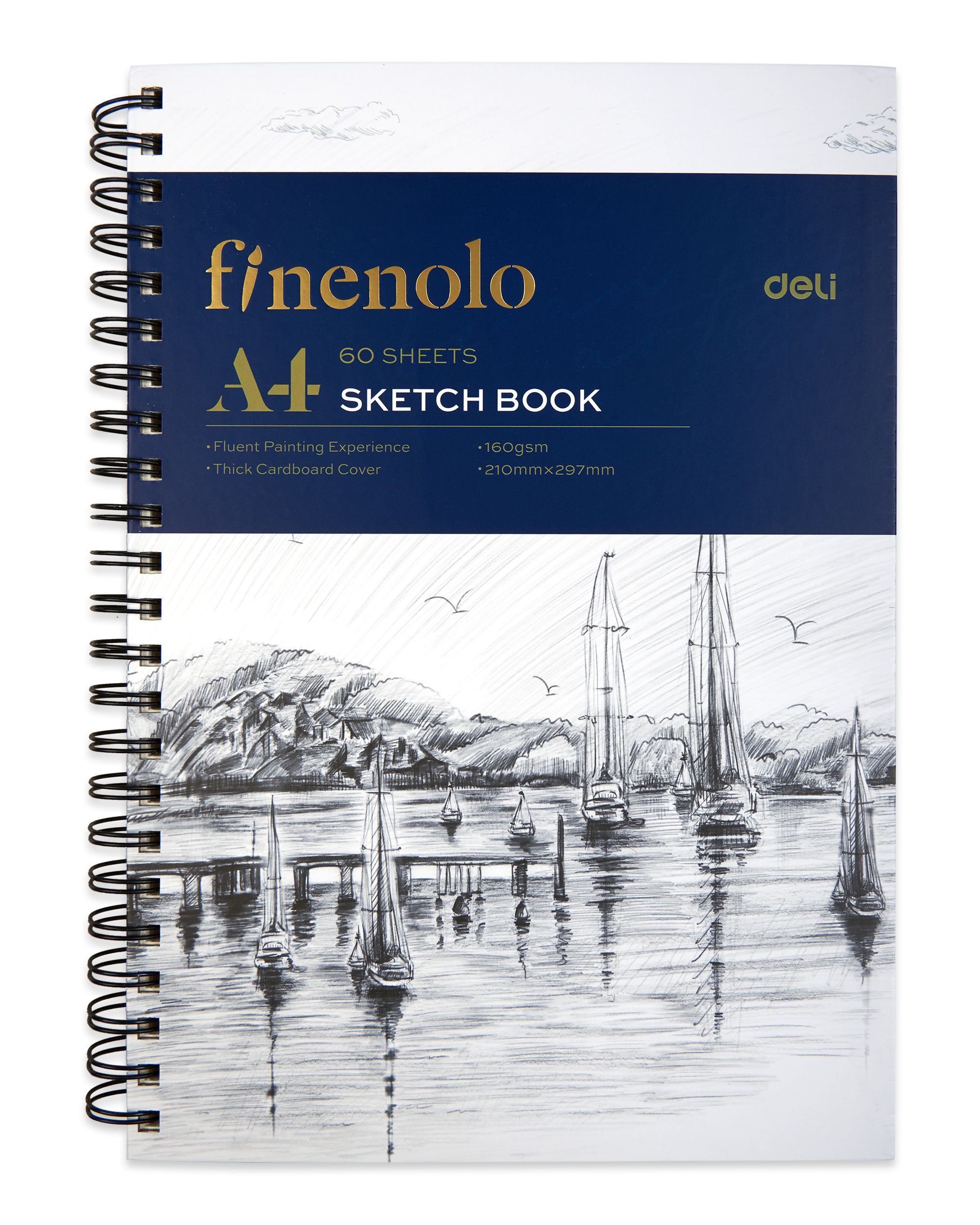 

Альбом для графики Finenolo 160г/м2 A4 60л спираль по длинной стороне твердая обложка