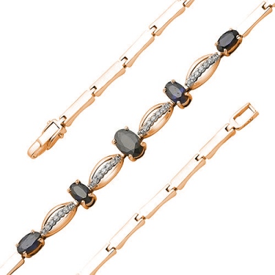 

Браслет из красного золота с сапфиром/бриллиантом р. 16,5 Master Brilliant 10-165-02, 10-165-02