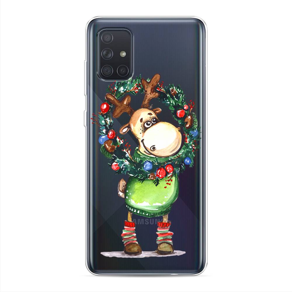 

Чехол для Samsung Galaxy A71 4G "Олень с новогодним венком", 29050-4