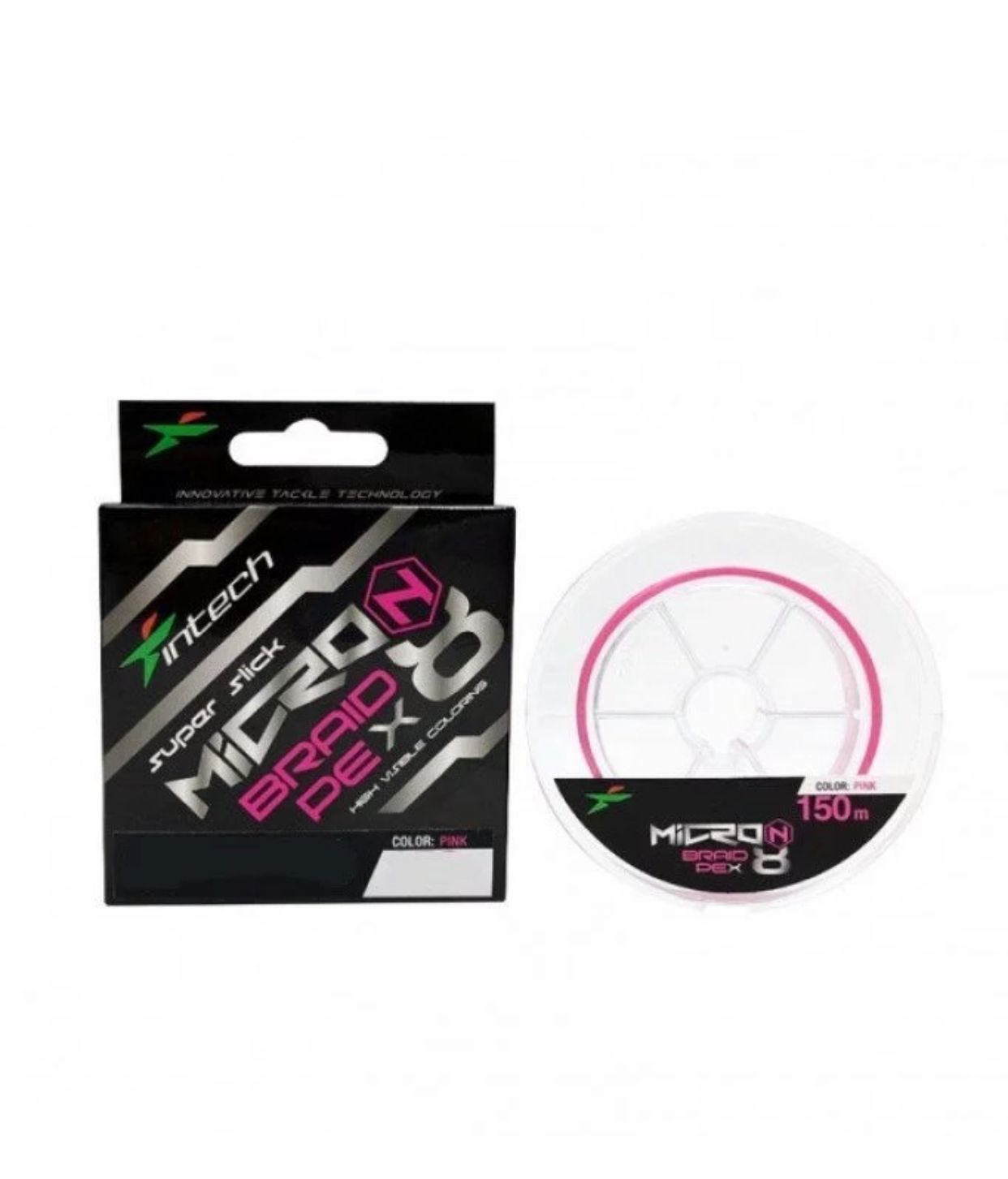

Шнур плетеный Intech MicroN PE X8 150m (#0.4 (10lb/4.54kg)), Розовый, MicroN PE X8
