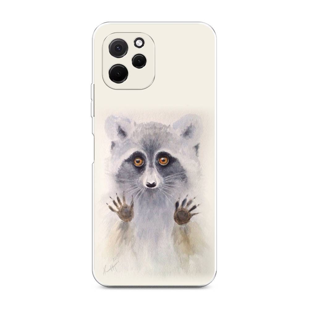 

Чехол на HuaweI Nova Y61 "Енот за стеклом", Бежевый;серый, 6120050-4