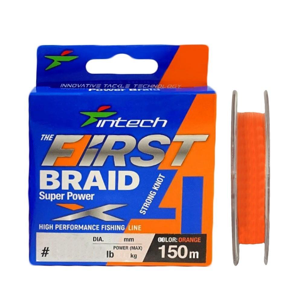 Шнур плетеный Intech First Braid X4 Orange 150m #1.5/ 0,205mm (24lb/ 10,0kg)