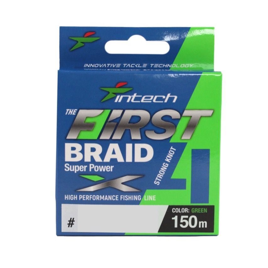 

Шнур плетеный Intech First Braid X4 Green 150m #2/ 0,235mm (27lb/ 12,3kg), Зеленый, First Braid X4