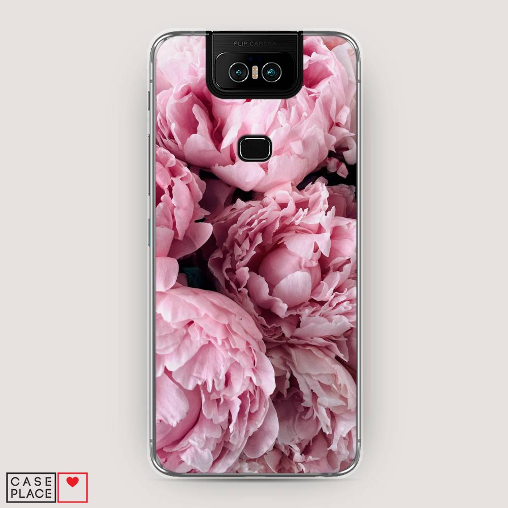 фото Чехол awog "нежные пионы" для asus zenfone 6 zs630kl