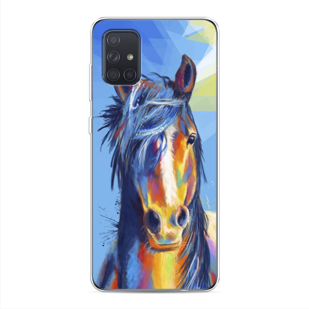 

Чехол для Samsung Galaxy A71 4G "Лошадь арт 3", Голубой;желтый;синий, 29050-1
