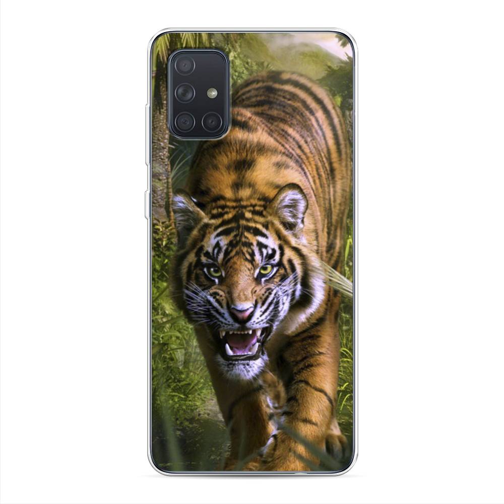 

Чехол для Samsung Galaxy A71 4G "Тигр в джунглях 2", Оранжевый;зеленый, 29050-1