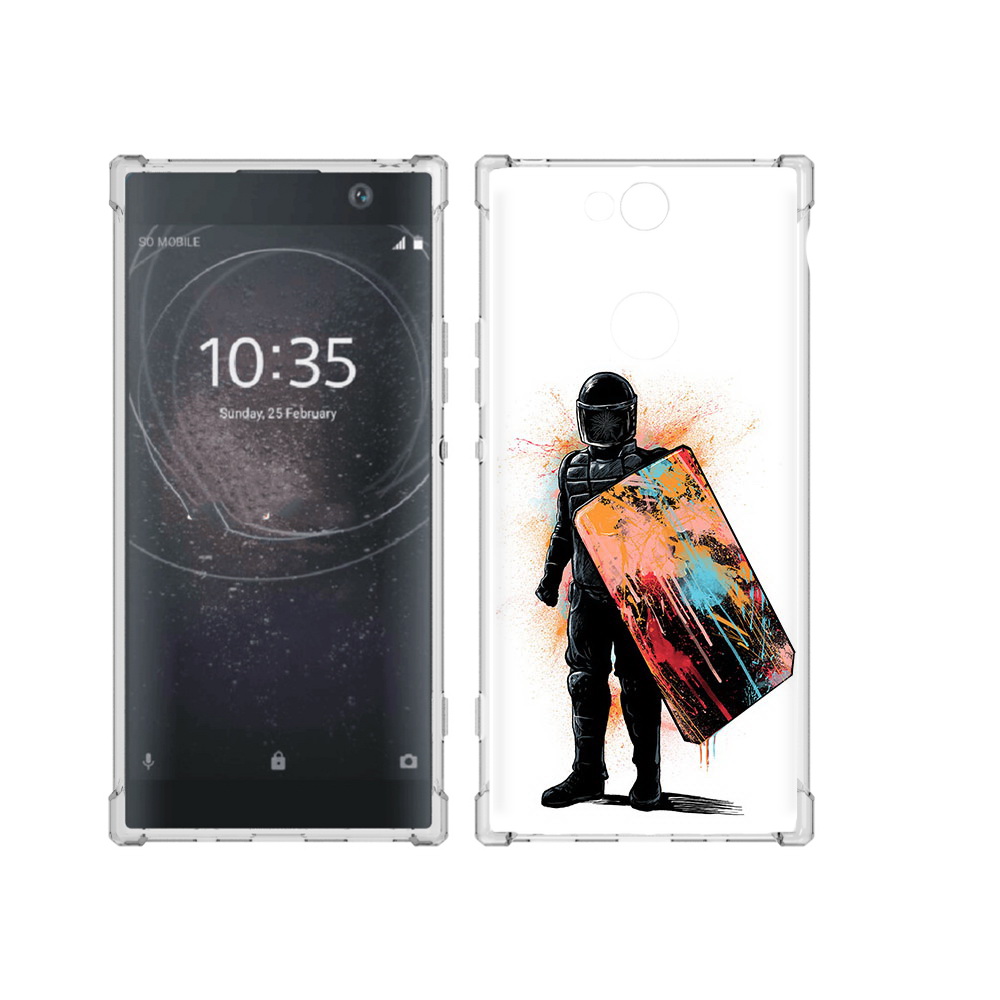 

Чехол MyPads Tocco для Sony Xperia XA2 Plus солдат с красочным щитом, Прозрачный, Tocco