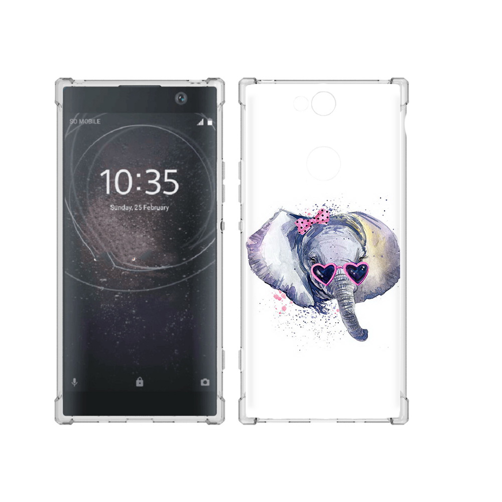 

Чехол MyPads Tocco для Sony Xperia XA2 Plus слоник в очках, Прозрачный, Tocco