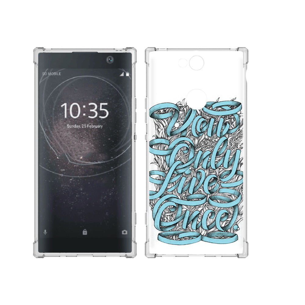 

Чехол MyPads Tocco для Sony Xperia XA2 Plus слова из ленты абстракция, Прозрачный, Tocco