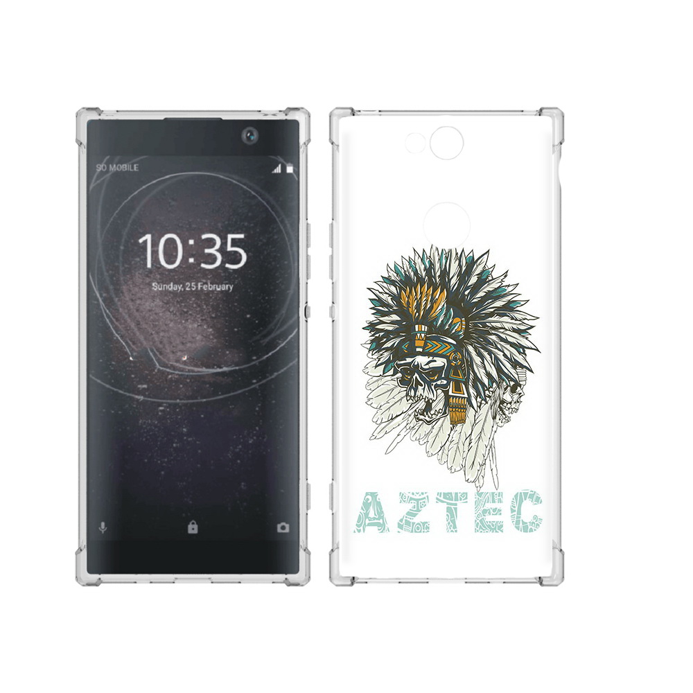 

Чехол MyPads Tocco для Sony Xperia XA2 Plus скелет индеец, Прозрачный, Tocco