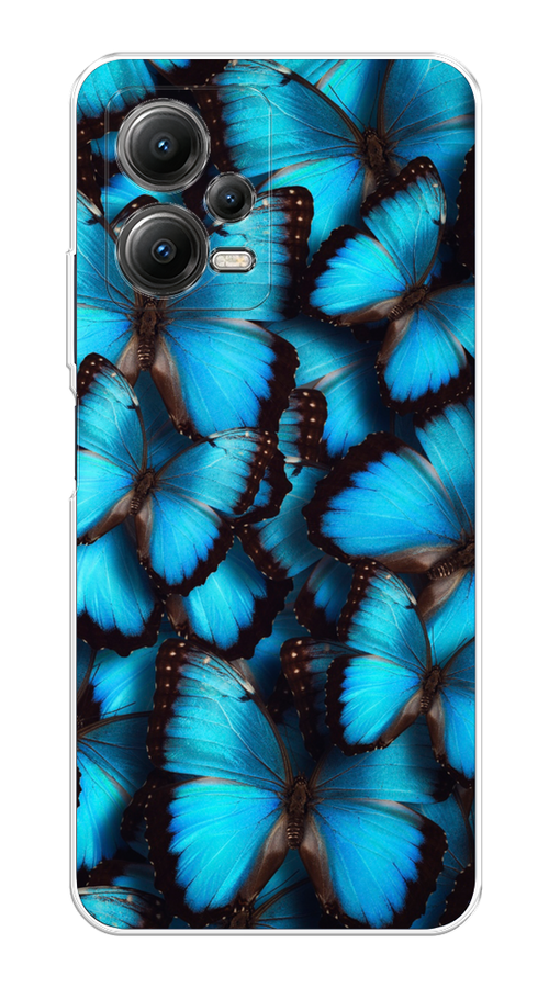 

Чехол на Xiaomi Poco X5 5G "Тропическая бабочка 2", Голубой;черный, 317950-1