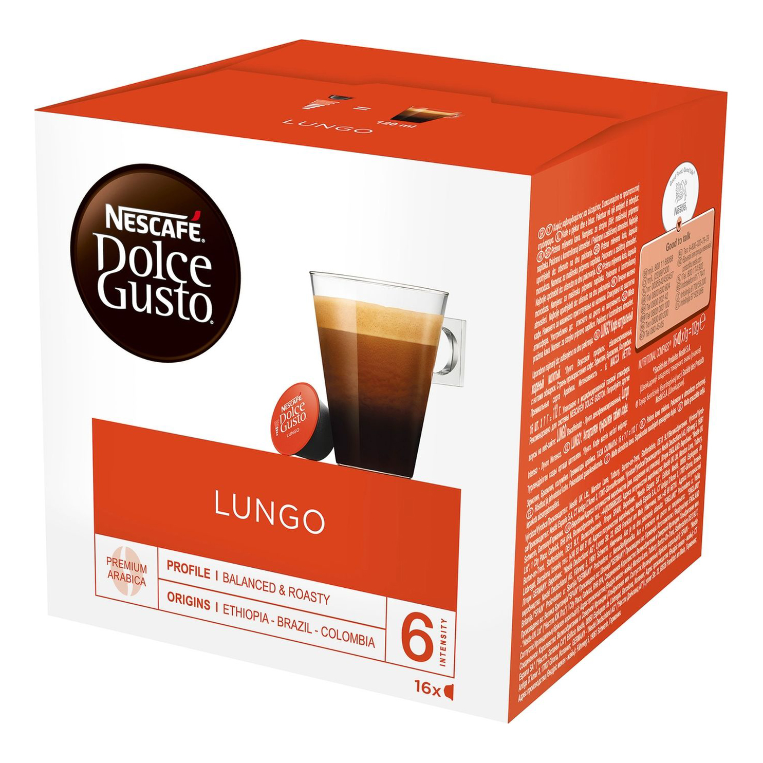 Кофе Nescafe Dolce Gusto Lungo капсульный 7 г х 16 шт