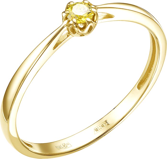 Кольцо из желтого золота с бриллиантом р. 18 Vesna jewelry 1042-350-227-00