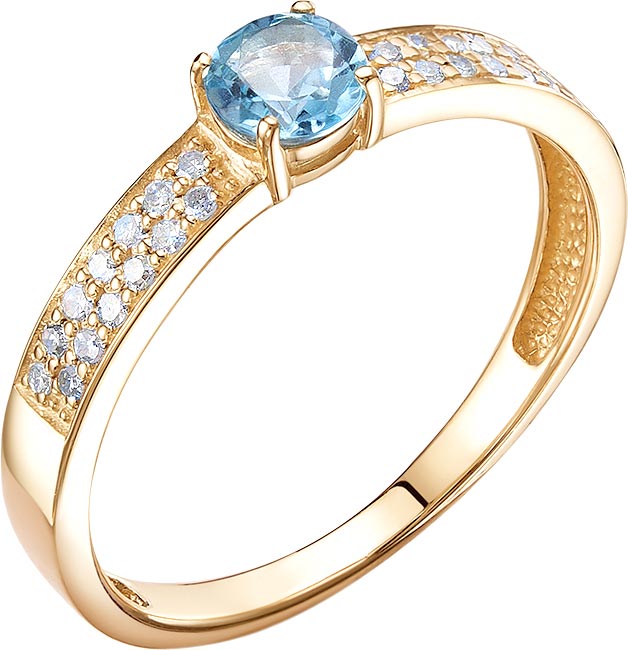 Кольцо из красного золота с бриллиантом р. 16 Vesna jewelry 11524-150-262-00