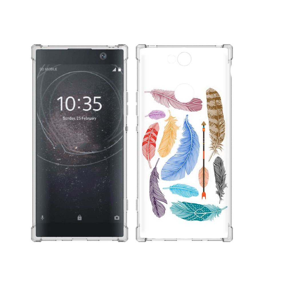 

Чехол MyPads Tocco для Sony Xperia XA2 Plus разноцветные перья, Прозрачный, Tocco