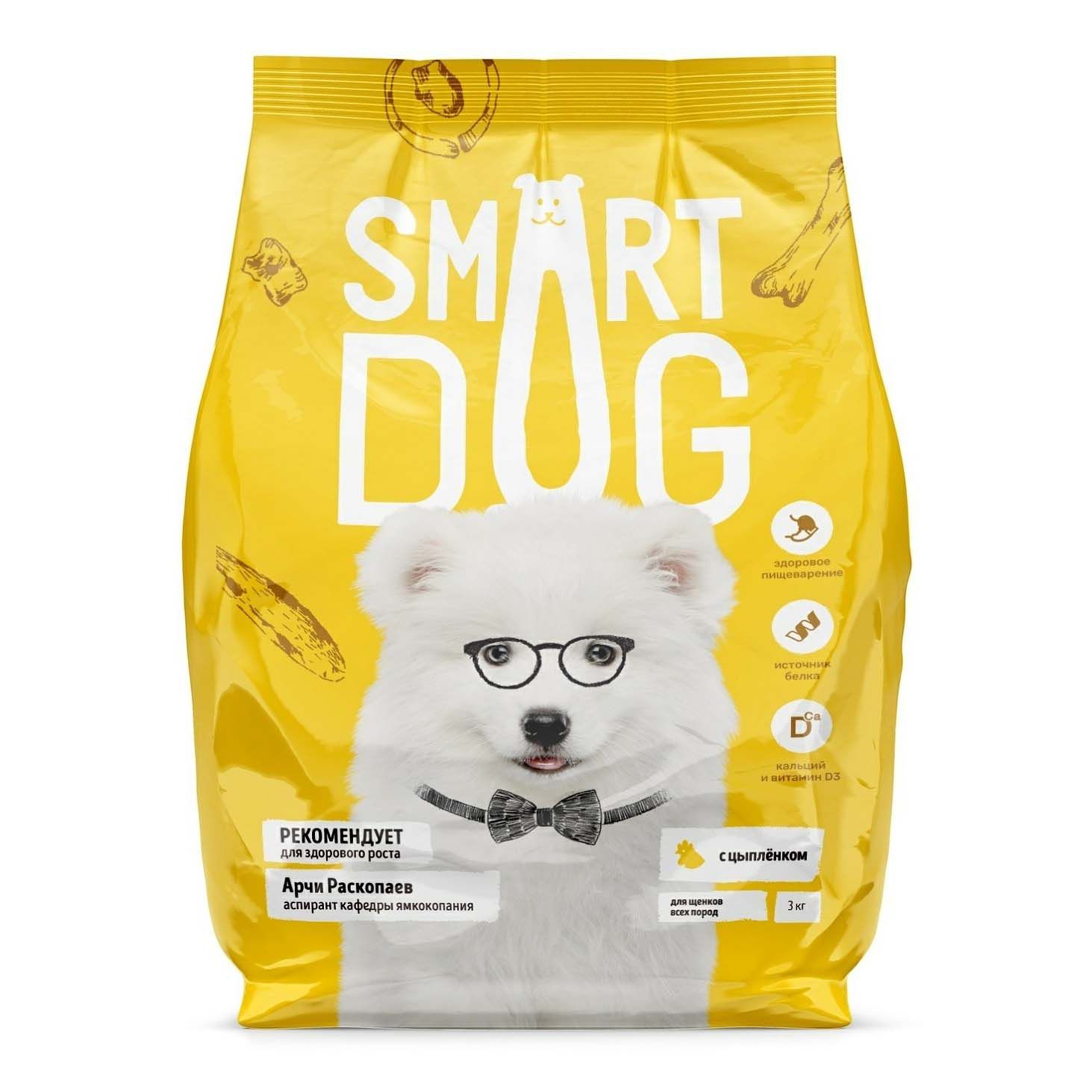 Сухой корм Smart Dog с цыпленком для щенков 800 г 530₽