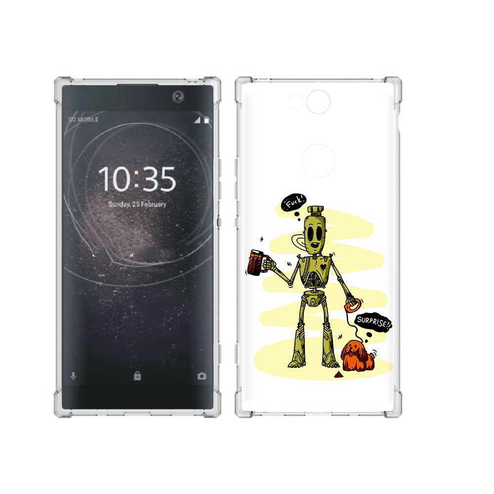 

Чехол MyPads Tocco для Sony Xperia XA2 Plus прикольный робот, Прозрачный, Tocco