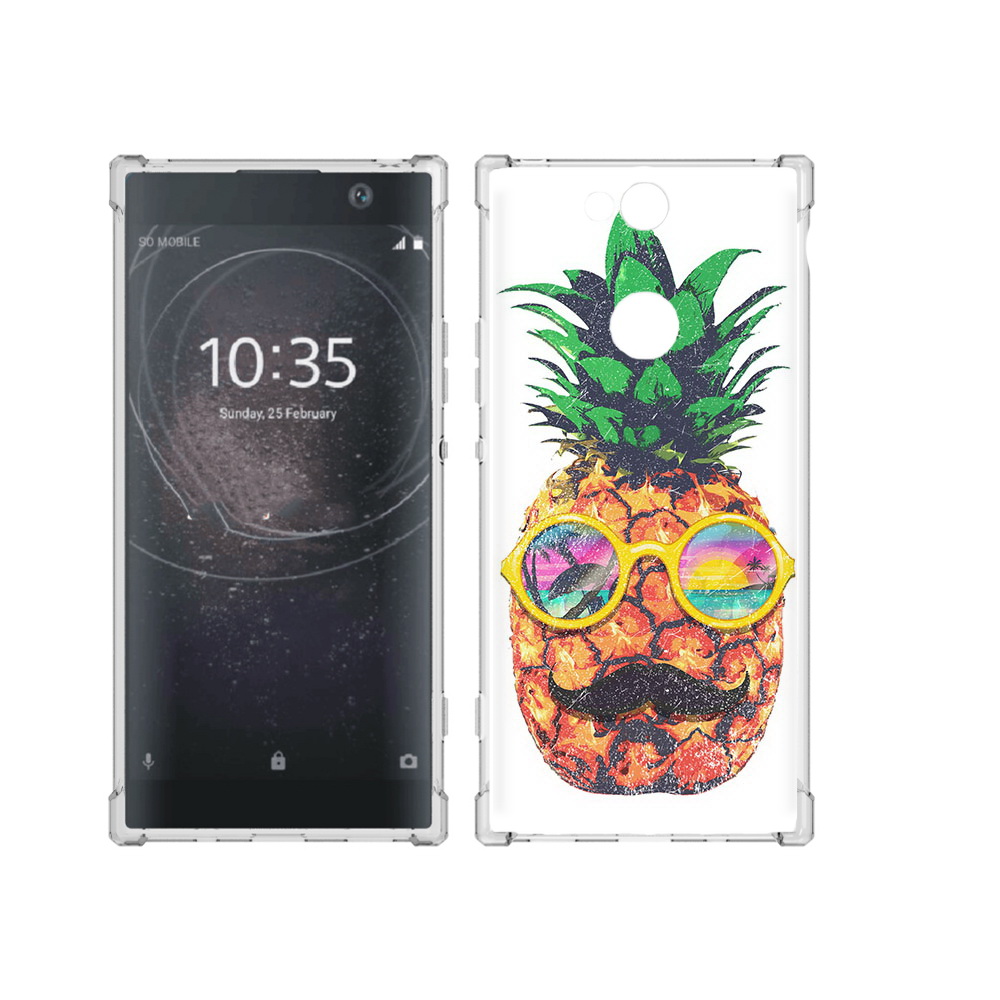 

Чехол MyPads Tocco для Sony Xperia XA2 Plus прикольный ананас с лицом, Прозрачный, Tocco