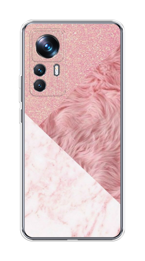 

Чехол на Xiaomi 12T Pro "Текстурные треугольники", Розовый;белый, 315750-1