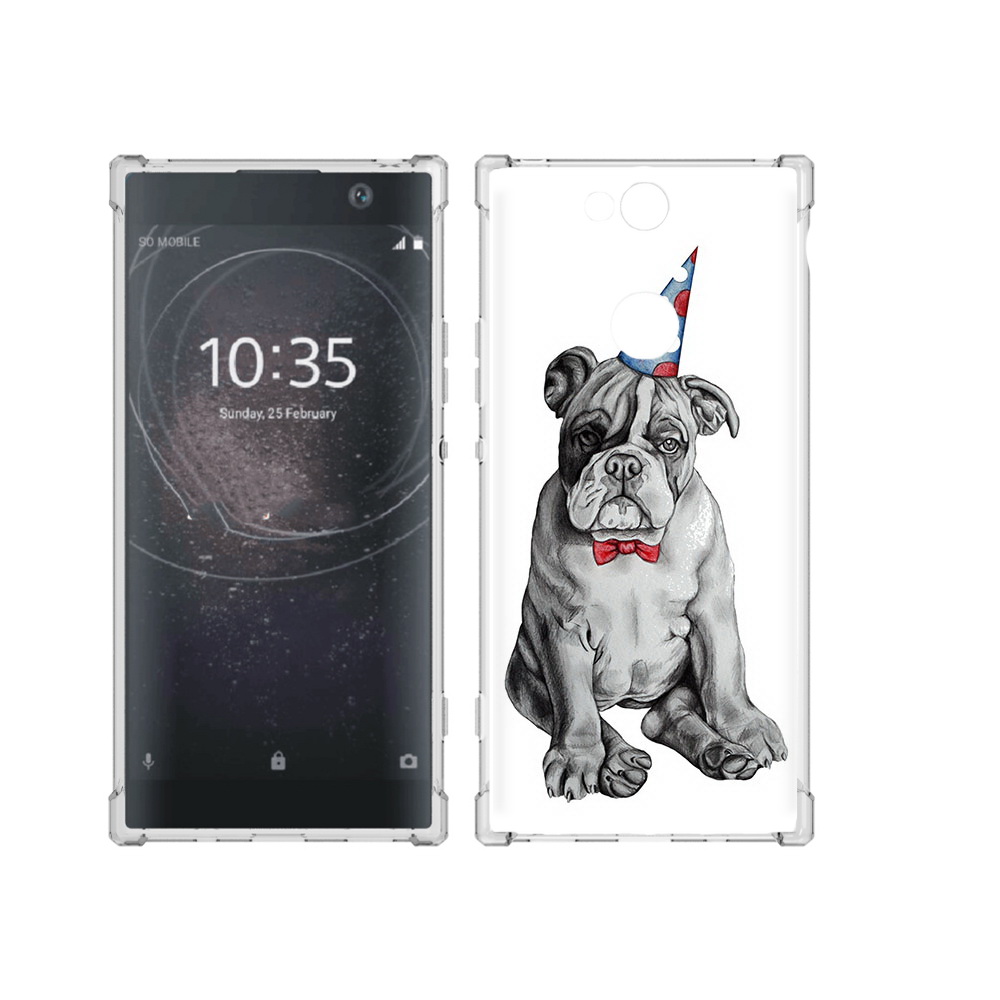 

Чехол MyPads Tocco для Sony Xperia XA2 Plus праздничный щенок, Прозрачный, Tocco