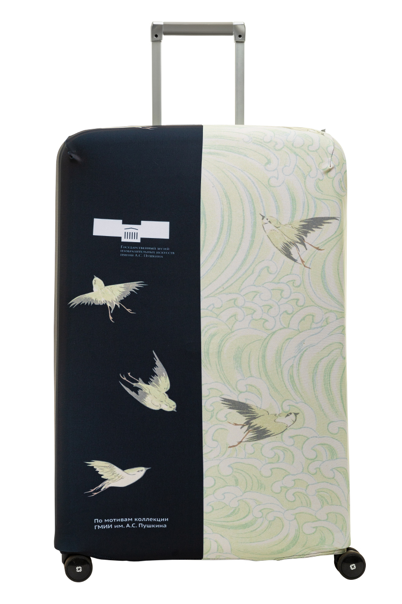 фото Чехол для чемодана routemark птицы черный, 77х57,5
