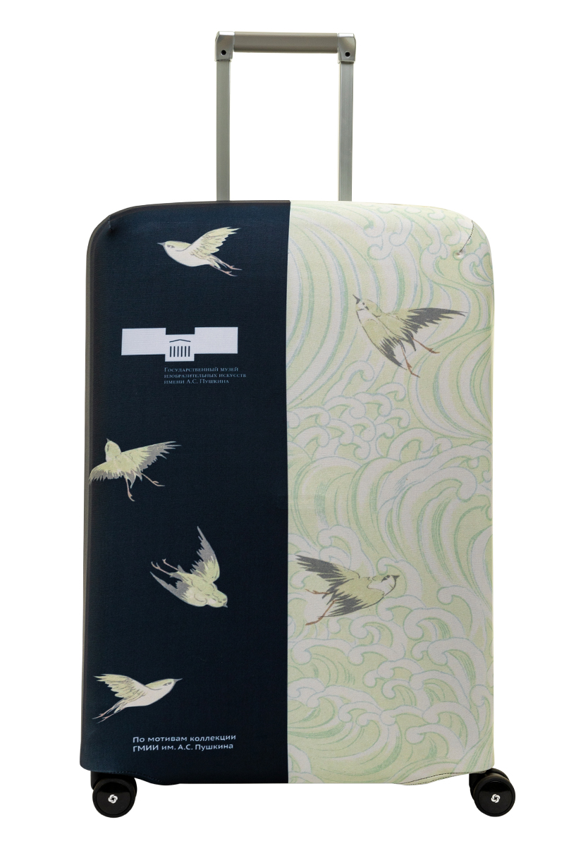 фото Чехол для чемодана routemark птицы черный, 70,5х51,5