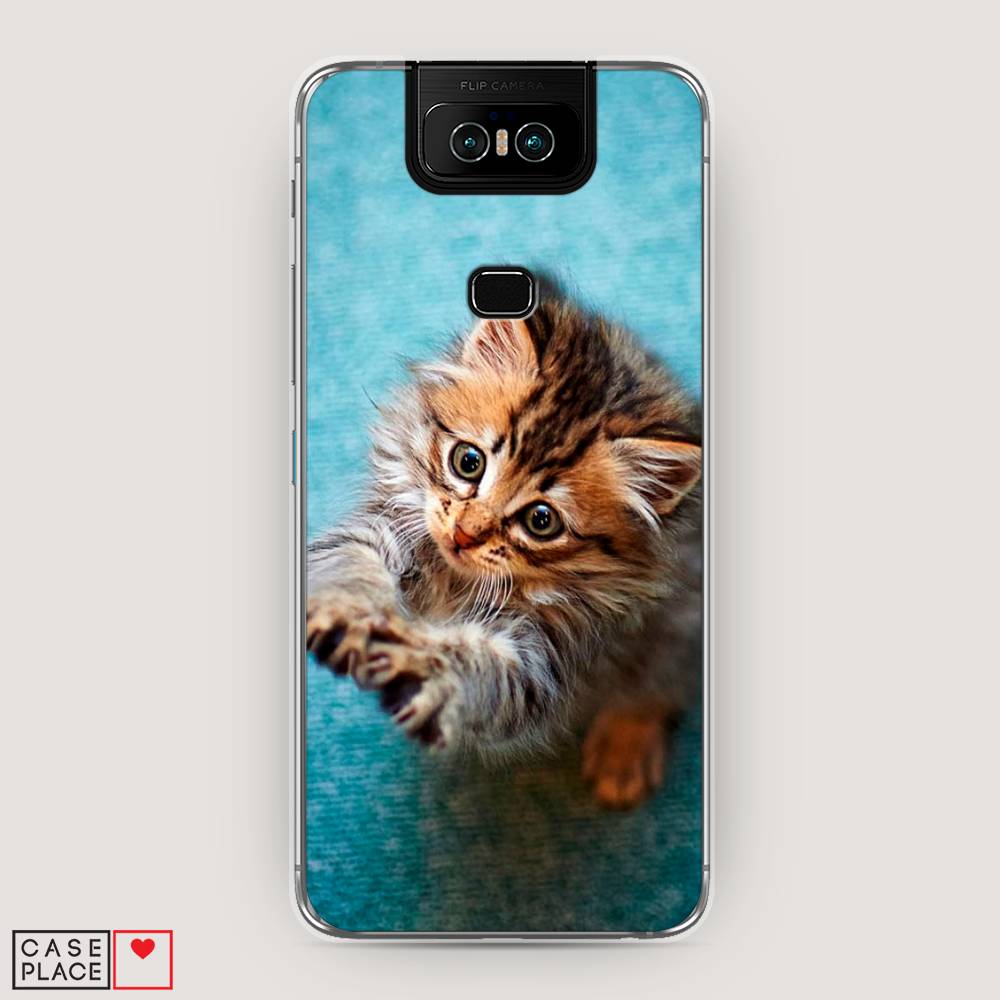 фото Чехол awog "котенок просит есть" для asus zenfone 6 zs630kl