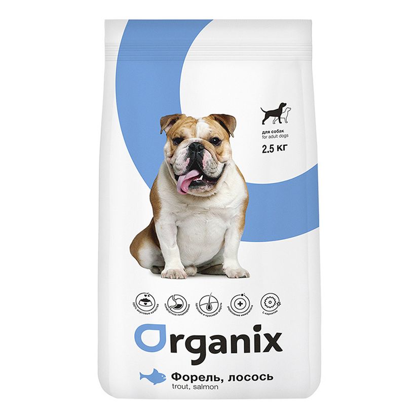 

Сухой корм Organix с форелью и лососем для собак 12 кг