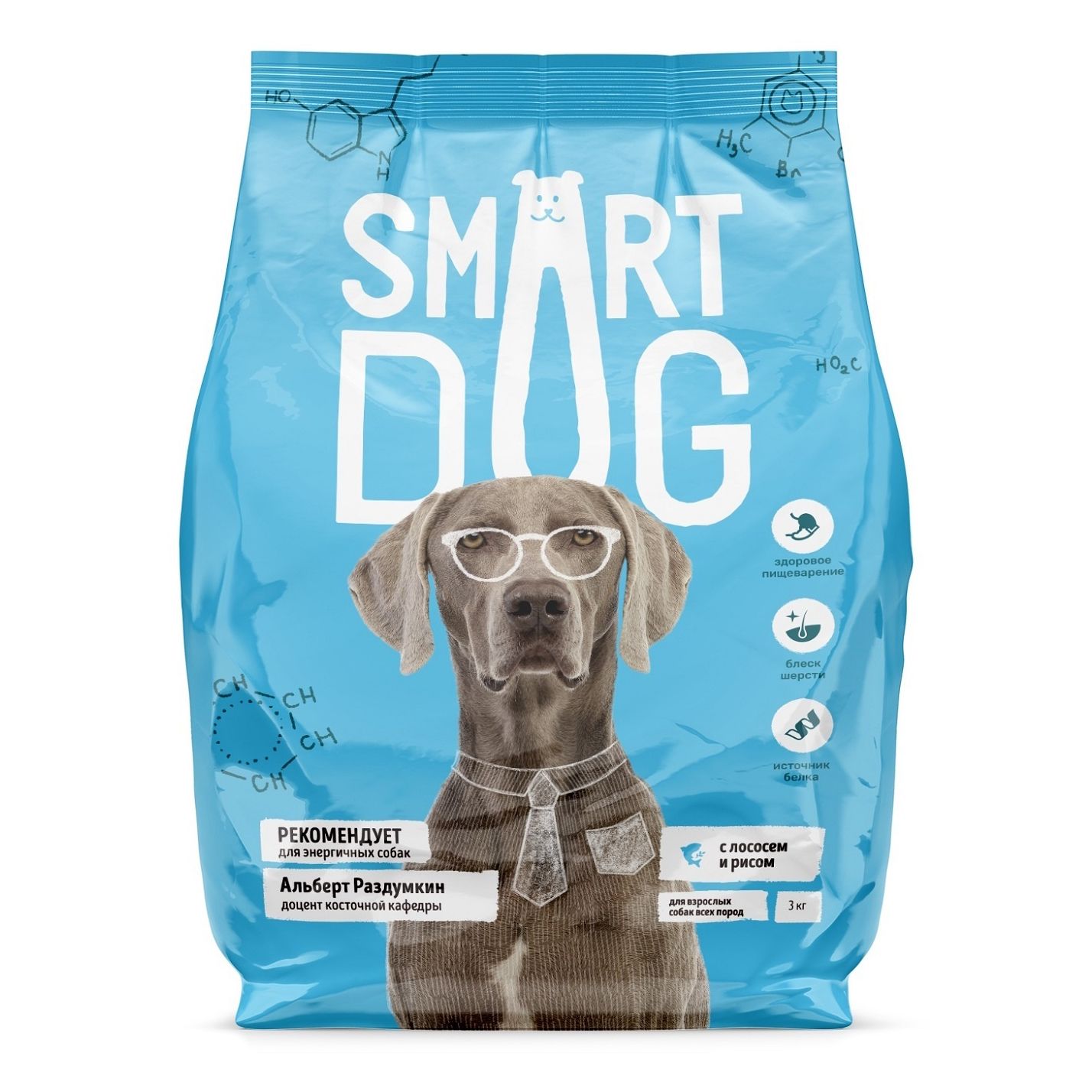 Сухой корм Smart Dog с лососем и рисом для собак 12 кг