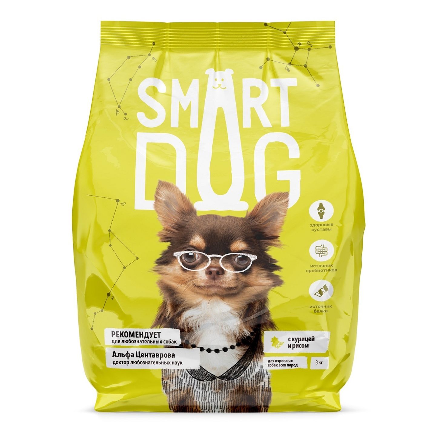 Сухой корм Smart Dog с курицей и рисом для собак 12 кг