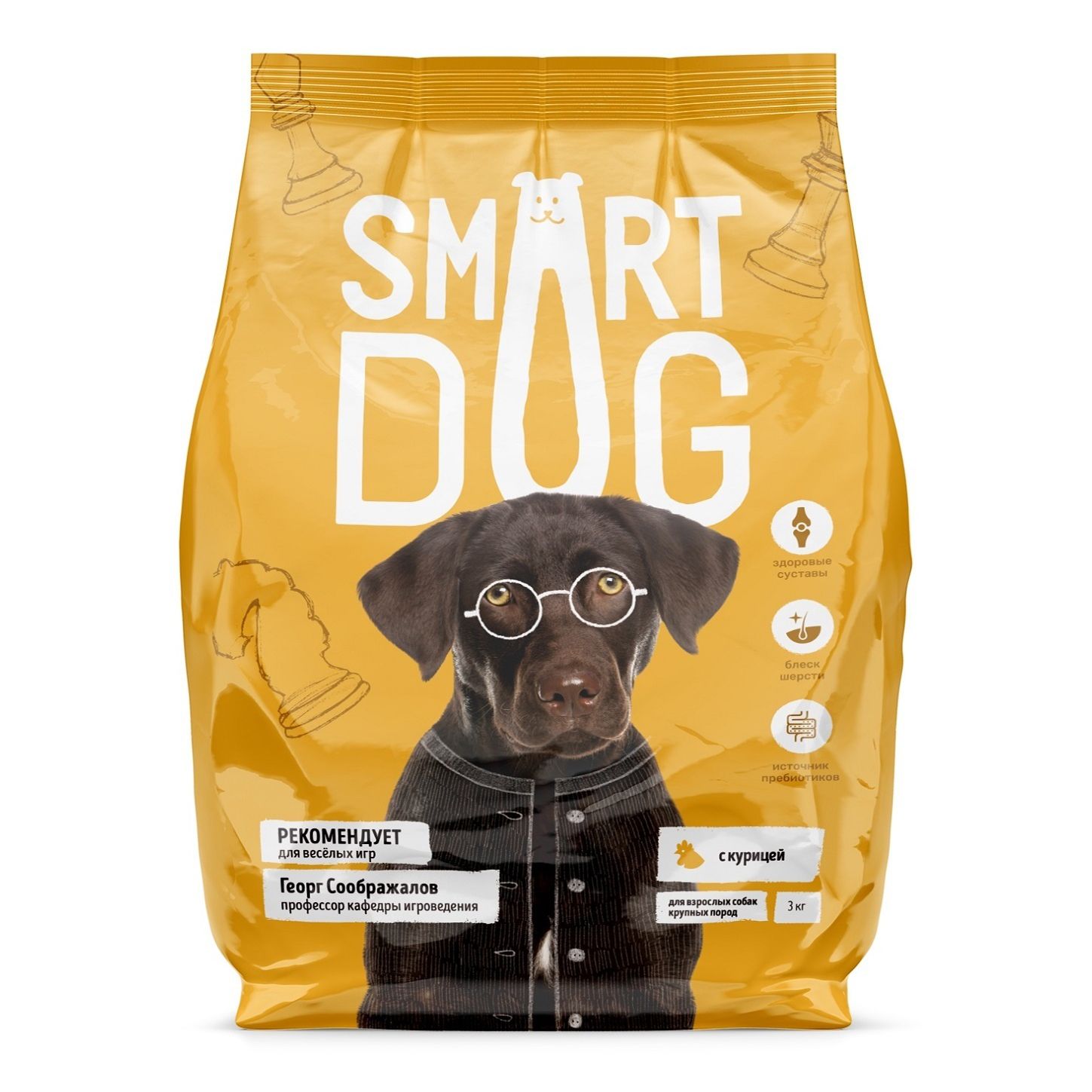 Сухой корм Smart Dog с курицей для собак крупных пород 12 кг