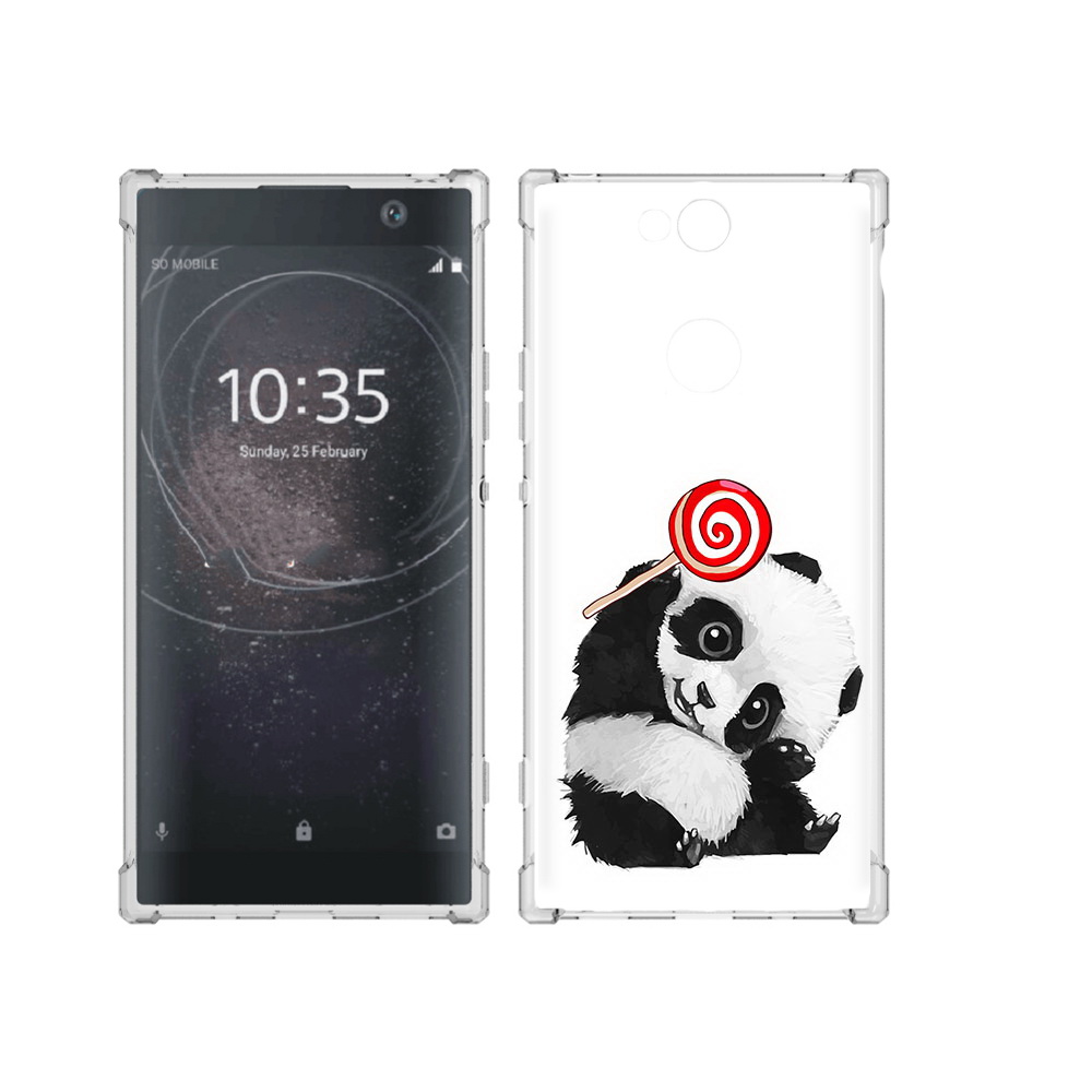 

Чехол MyPads Tocco для Sony Xperia XA2 Plus панда с леденцом, Прозрачный, Tocco