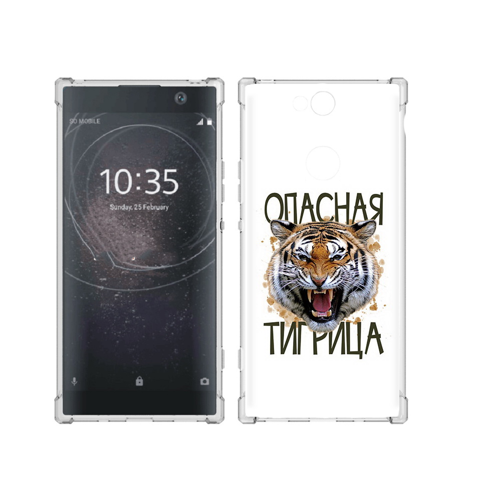 

Чехол MyPads Tocco для Sony Xperia XA2 Plus опасная тигрица, Прозрачный, Tocco