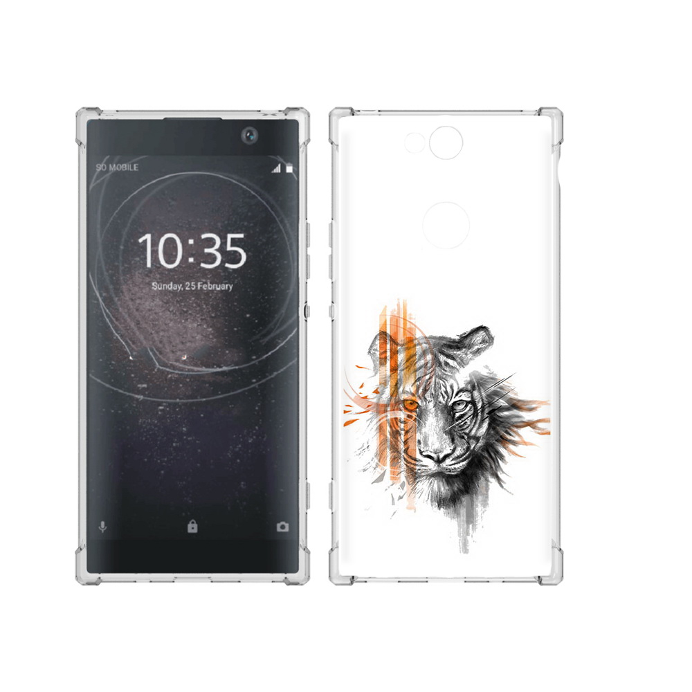 

Чехол MyPads Tocco для Sony Xperia XA2 Plus огненный тигр, Прозрачный, Tocco